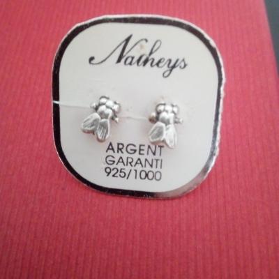 Boucles argent mouches